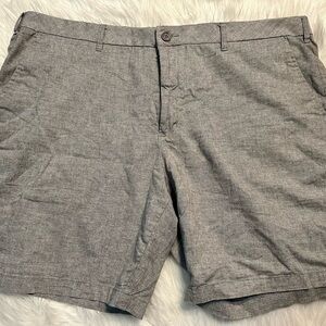 Marc Anthony Mens Luxury Cotton Gray Khaki Chino‎ Dress Shorts Size 42
